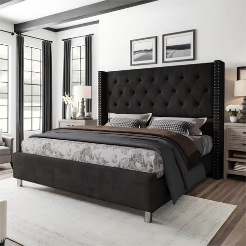 Queen bed frame upholstered - bed,